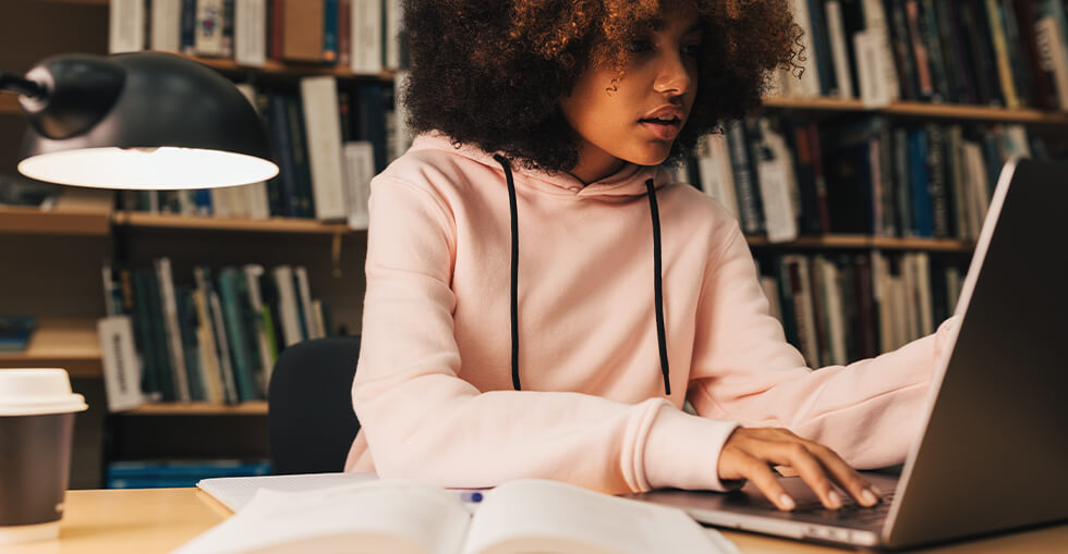 Woman using a laptop